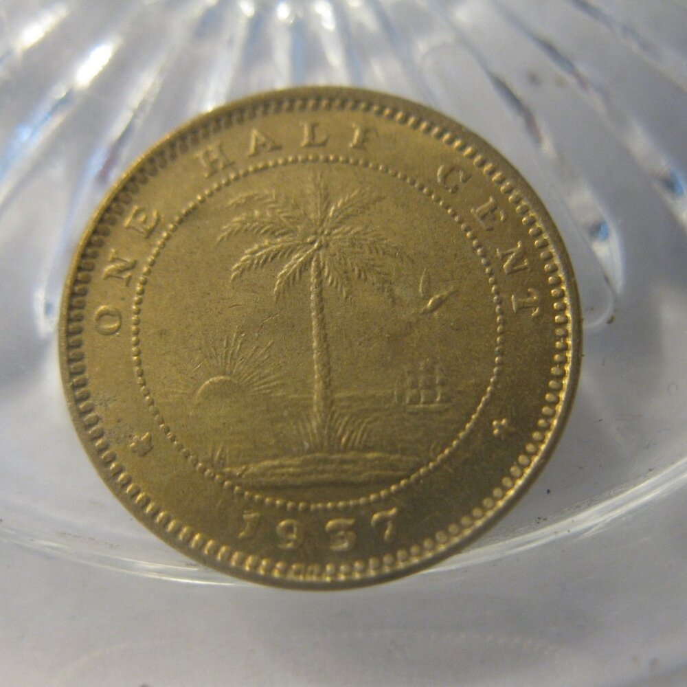 (FC-1203) 1937 Liberia: 1/2 Cent { only 1,000,000 minted }